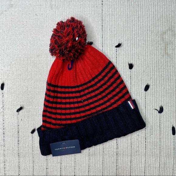 Tommy Hilfiger Other - Tommy Hilfiger Red Black Striped Beanie - NWT